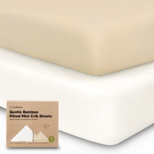 Keababies 2-pack Isla Mini Crib Sheets, Pack And Play Sheets Fitted, Pack N Play Sheets, Fitted Crib Sheet (khaki)