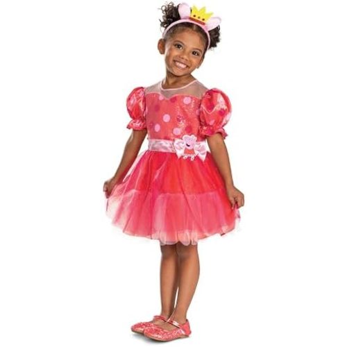 Disguise girls Peppa Pig Toddler Costume, Official 20th Anniversary Peppa Pig Costume With Headband Skirt and Tail