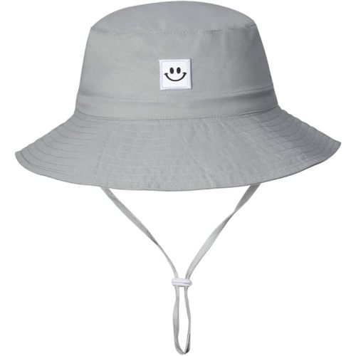 MaxNova Baby Sun Hat Smile Face UPF 50+ Toddler Bucket Hat for Boys Girls 0-7 Years