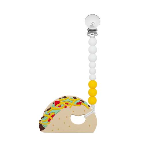 Pacifier Clip Teether Set - Taco