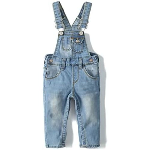 KIDSCOOL SPACE Baby Boy Girl Jean Overalls,Toddler Slim Cute Denim Dungaree