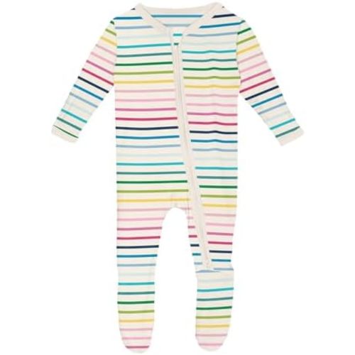KicKee Print Footie with Zipper, Super Soft One-Piece Jammies, Sleepwear for Babies and Kids