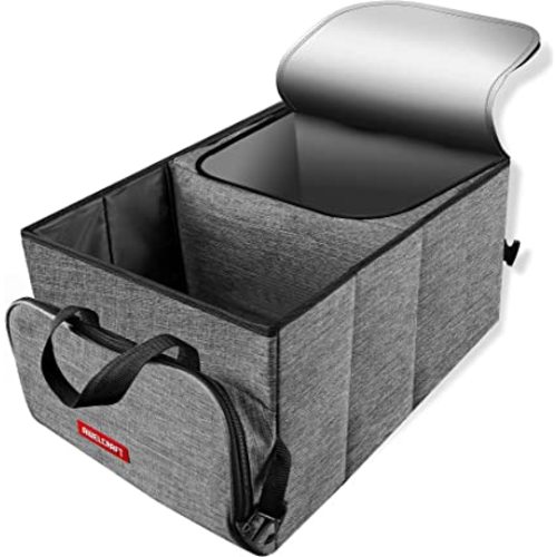 AWELCRAFT Car Trunk Organizer - Washable Large Capacity with Insulation Cooler Bag, Collapsible Multi-Compartment Storage Organizer, Suit Any In-Vehicle