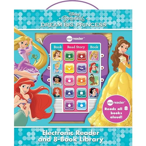 Disney Princess Ariel, Rapunzel, Belle, and More!- Dream Big Princess Me Reader and 8-Book Library - PI Kids Hardcover – Sound Book, December 24, 2016