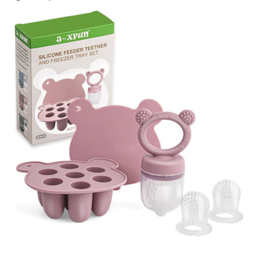 Silicone Baby Fruit Food Feeder & Mini Freezer Nibble Tray