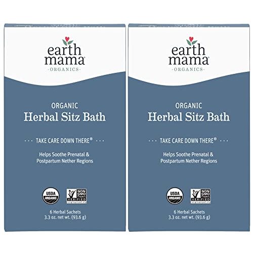  Earth Mama Organic Herbal Sitz Bath  Pregnancy & Postpartum  Care, Soothing Sitz Bath for Hemorrhoids Recovery with Witch Hazel, &  Calendula, 6-Count : Maternity Skin Care Products : Health & Household