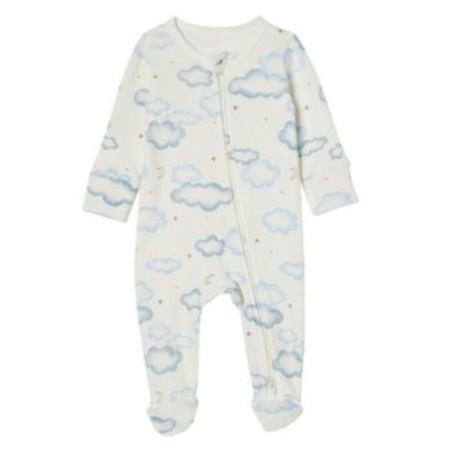 Baby Boys Pointelle Zip All In One Romper