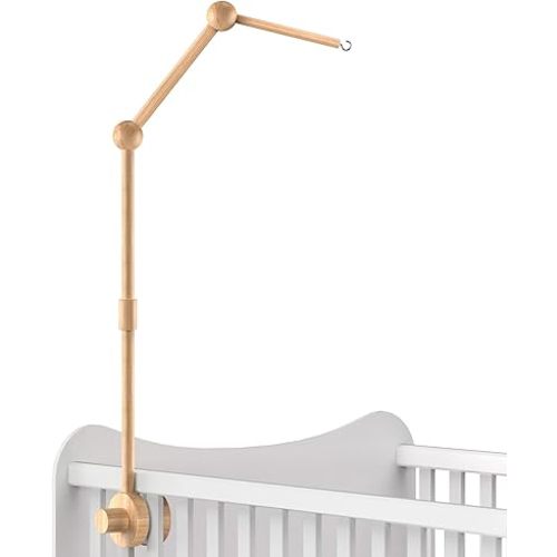 FEISIKE Crib Mobile Arm, Natural Beech Wooden Mobile Arm for Crib, Baby Mobile Hanger for Girls Boys Baby Nursery Decor 33.86 inch
