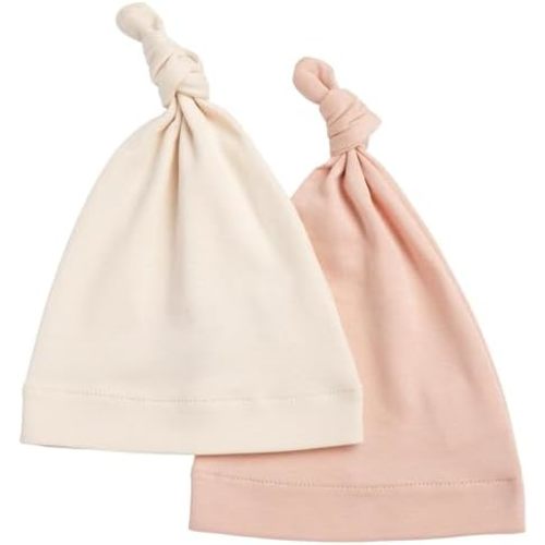 Baby Knotted Hat, 100% Organic Pima Cotton Jersey Beanie, Super-Soft Cap for Newborn Infant Boy Girl Unisex