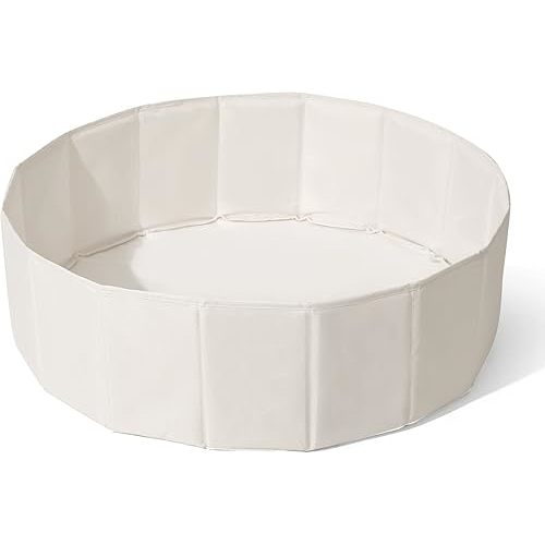 Foldable Ball Pit for Toddlers Babies Dogs Cats Infant Children, Ball Pool with Storage Bag for Boys Girls, 31 Inch Beige (Balls Not Included)