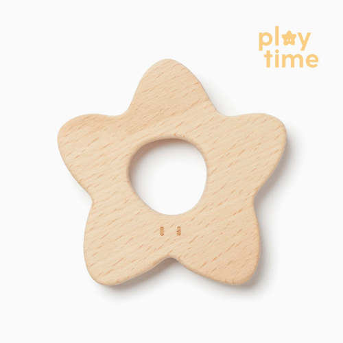 Wooden Star Teether - Wood – Manymoons
