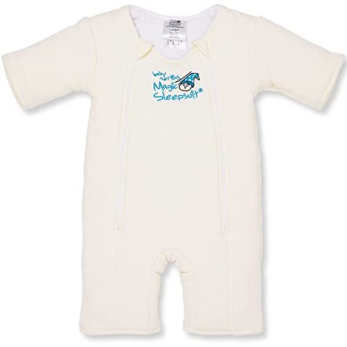 Magic Sleepsuit Baby Merlin's Swaddle Transition Product - Cotton - Cream colour- for 6-9 Months baby - Large (18-21 lbs)