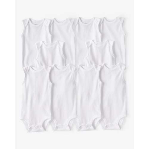 Baby 10-Pack Sleeveless Cotton Bodysuits - White - Carter's | Carter's