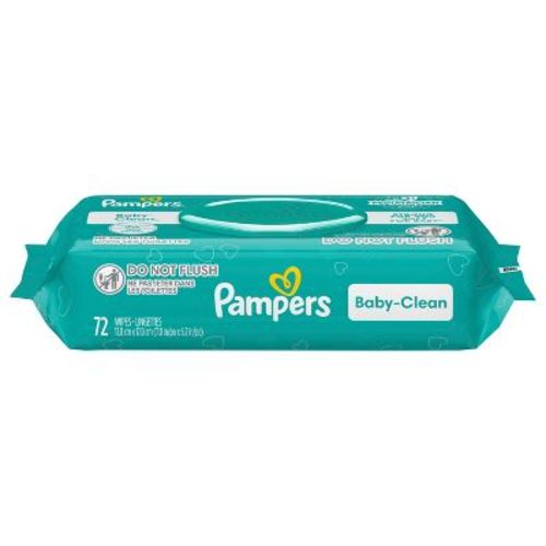 Pampers Baby Clean Wipes Fragrance Free 1X Pop-Top 72 Count