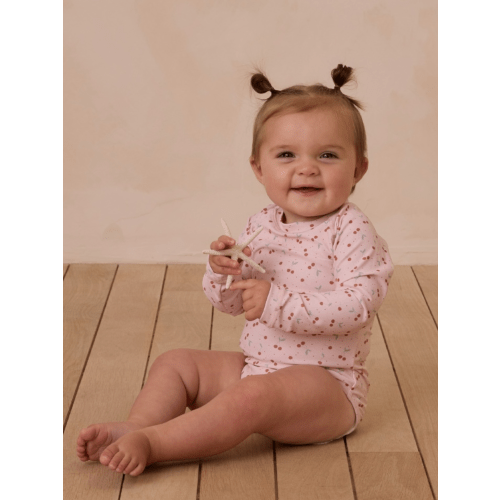Rylee & Cru Delphine Rashguard One Piece Swimsuit, Cherries