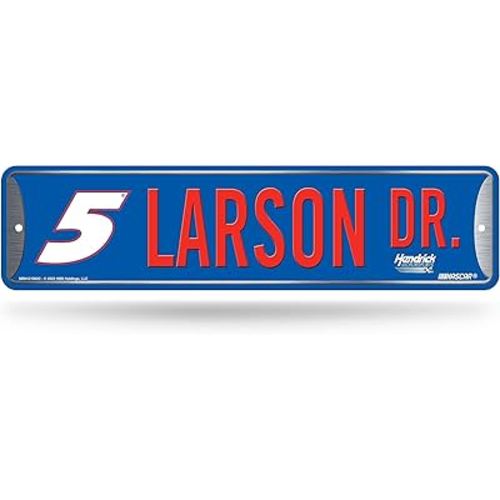 Rico Industries NASCAR Racing Kyle Larson Metal Street Sign 4" x 15" Home Décor - Bedroom - Office - Man Cave