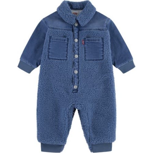 Denim & Fleece Romper, 0-3M