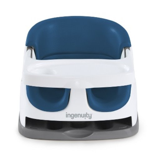 Ingenuity Baby Base 2-in-1 Booster Feeding and Floor Seat with Self-Storing Tray, Color: Night Sky