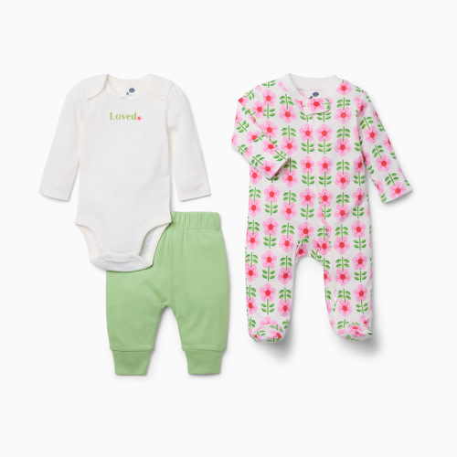 Small Story 3 Piece Set - Loved Floral, 0-3 M