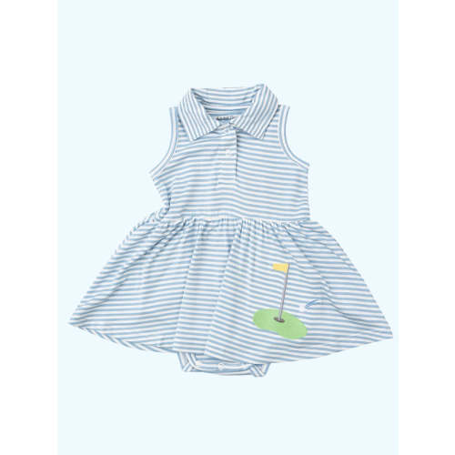 Golf Tank Bodysuit Dress, Dream Blue Stripe
