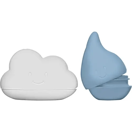 Ubbi Muted Color Cloud and Droplet Bath Squeeze Toys, Baby Bath Accessory, Water Toys for Toddler Bath Time Play