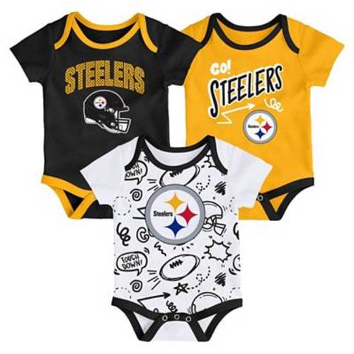 NFL Team Apparel Infant Pittsburgh Steelers Black Newborn All Day Play 3-Pack Creeper Set | Dick's Sporting Goods