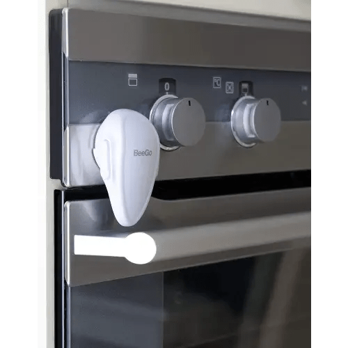 BeeGo Oven Lock – Baby Proofing Safety Lock for Oven Doors & Stoves, No-Drill, Heat-Resistant, Self-Adhesive – 1 Pack, Easy Install, White
