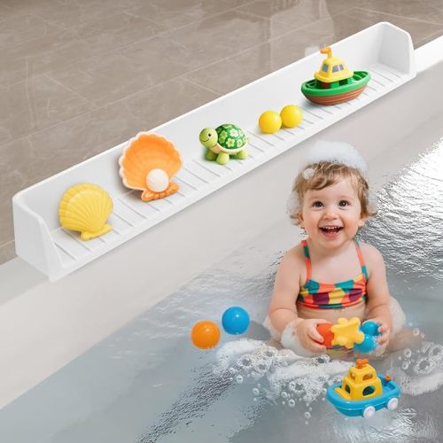 Bathtub Splash Guard + Toy Holder for Tub