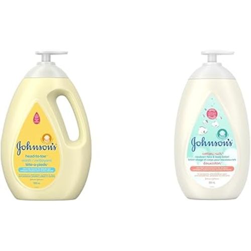 Johnson's Baby Wash and Shampoo (1000 ml) + Johnson's Baby Newborn Face and Body Lotion (800 ml)