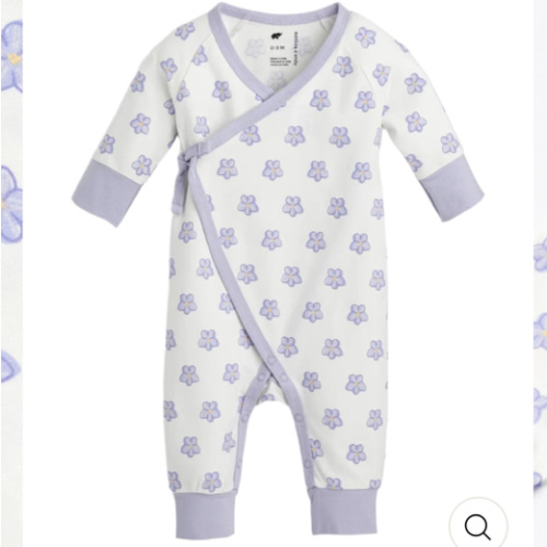 Sweet Violets Organic Kimono Tie One-Piece