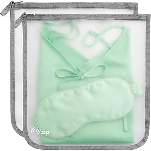 (re)zip 2-Pack Gallon Size Storage Bags | Zippered, Reusable Bags for Travel & Household Storage | BPA-Free, Food Grade, Machine Washable (Gray)