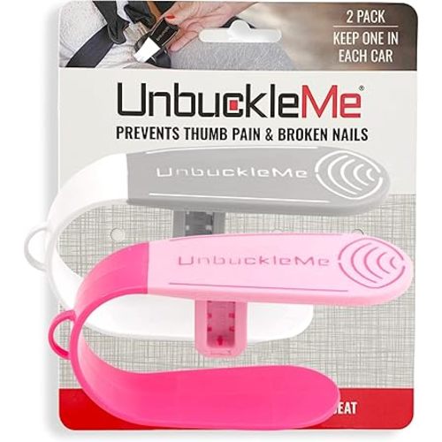 UnbuckleMe Car Seat Buckle Release Tool - Pink & Gray 2 Pack - Buy one for Each Car or Give One to a Friend
