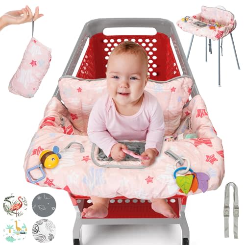Shopping Cart Cover for Baby PILLANI, High Chair Cover for Restaurant Seat, Grocery Cart Cover for Baby Girl/Boy, Cotton Buggy Covers for Babies, Toddler Shopping Cart Cover