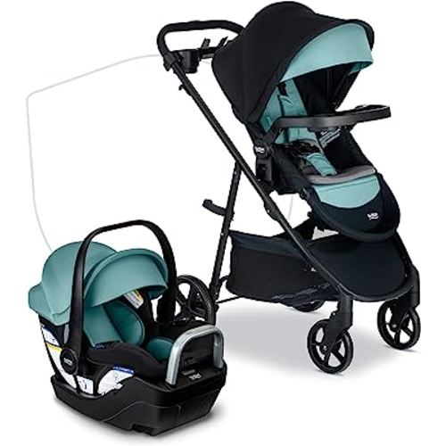 Britax Willow Brook S+ Baby Travel System, Infant Car Seat and Stroller Combo with Alpine Base, ClickTight Technology, SafeWash Insert and Cover, Jade Onyx