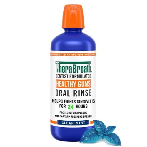 TheraBreath Healthy Gums Mouthwash Antigingivitis - Clean Mint - 33.8 fl oz