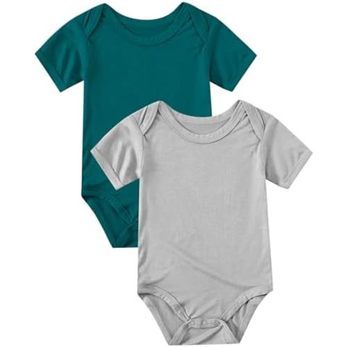 Jimonda Baby Bodysuits Rayon from Bamboo Short Sleeve Baby Boys Girls Rompers Soft Outfits Newborn Clothes