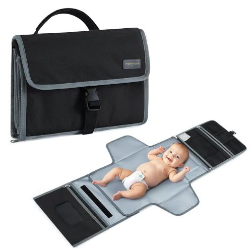 mommore Portable Changing Pad for Newborn Expandable Diaper Changing Pad with Wipes Pockets Water Resistance Baby Changing Pad for Travel, Shopping, Shower Gifts