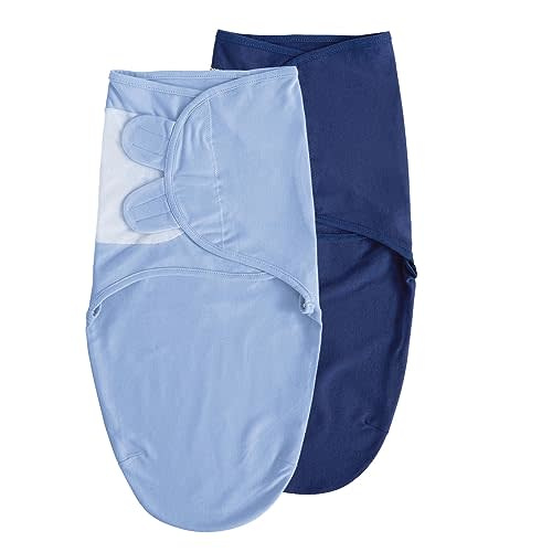 Organic Baby Swaddle Sleep Sacks, 2-Pack Swaddles for Newborns Baby Essentials, Infant 0-3 Months, 100% Cotton Soft & Snug Adjustable Wrap Nursery Swaddling Blankets Improves Sleep