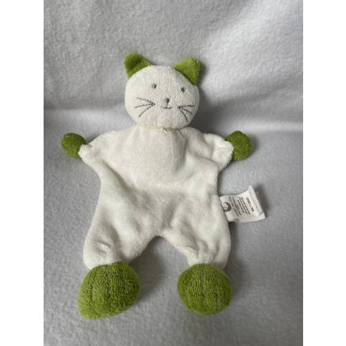 Small Organic Smiling Kitty Personalized Lovey/100% Certified Organic Egyptian Cotton/Cat Farm Buddy/Polyester Free/Christmas/Birthday Gift