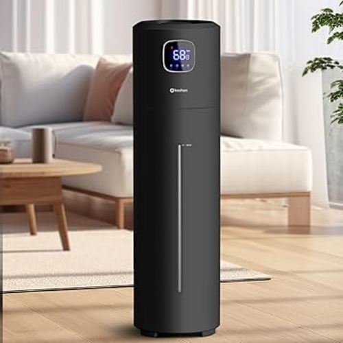 Large Humidifiers for Bedroom, 9L/2.5Gal Ultrasonic Cool Mist Humidifier, Easy Clean Humidifier with 350ML/H Large Mist Speed, Quiet Tower Humidifier, Suitable for Kids Room Plant Yoga (Black)