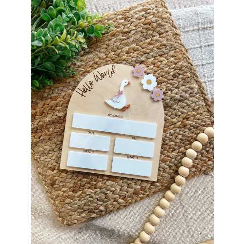 Coquette Goose Baby Dry Erase Stat Sign