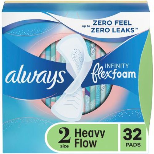 Always Infinity FlexFoam Pads for Women - Size 2 - Super Absorbency - Unscented - 32ct