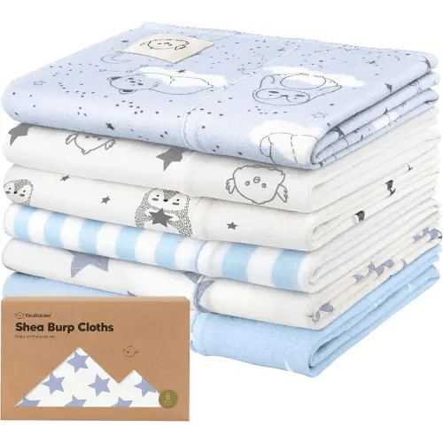 Organic Burp Cloths Baby Boy, Girl - 6-Pack Large Cotton Burping Cloths for Babies, Spit Up Rags, Super Absorbent, Ultra Soft Newborn Rag, Gender Neutral, Machine Washable, Durable(Constellation)