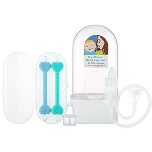 Dr. Talbot’s Baby Ear & Nose Care Set - Breathe-EEZ Nasal Aspirator & Dual-Ended Cleaner for Gentle Mucus & Ear Wax Removal, Safe Soft-Tip Design for Infants