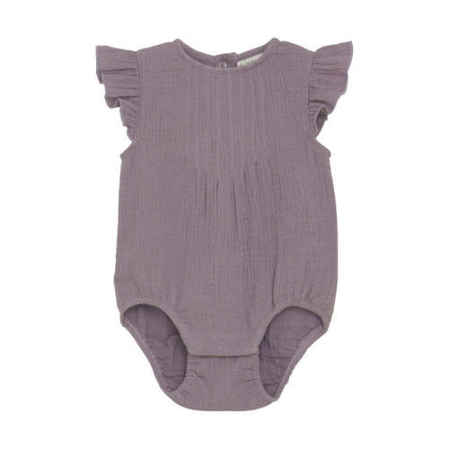 Infant Girl Romper SS Woven- Elderberry by Fixoni – Pi Baby Boutique