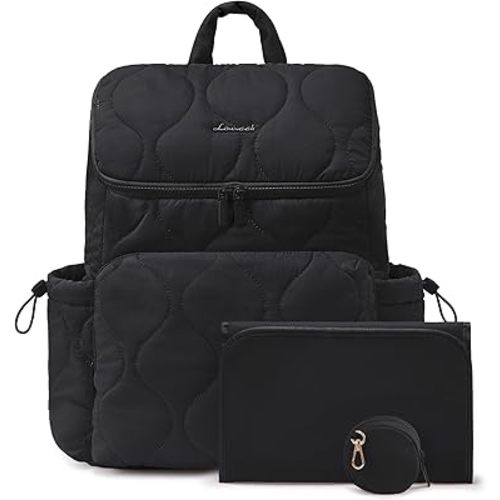 LOVEVOOK Diaper Bag Backpack,Lightweight Baby Diaper Bag for Moms Dads,Baby Bag for Boys Girls with Insulated Pockets, Changing Pad, Stroller Straps and Pacifier Case,Black