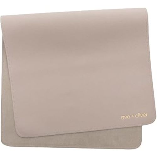 Vegan Leather Baby Changing Mat - Multipurpose Portable Wipeable Diaper Pad - Foldable for Travel (16 x 30 in) (Grey)