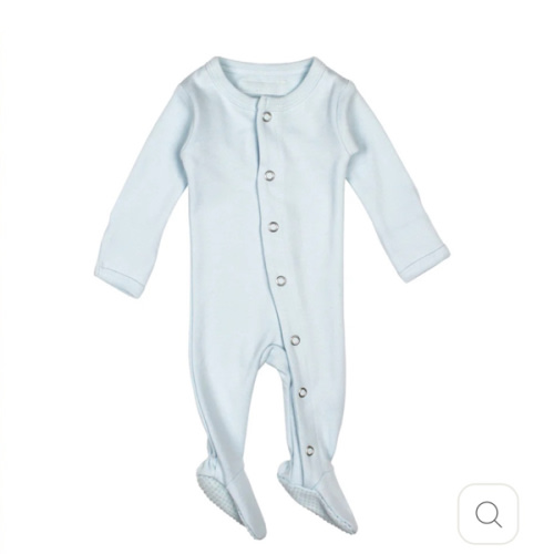 Organic Snap Footie in Moonbeam