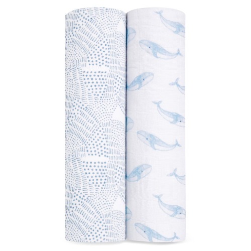 Assorted 2-Pack Organic Cotton Muslin Swaddling Cloths