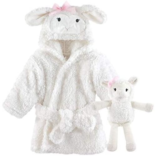 Hudson Baby unisex-baby Plush Bathrobe and Toy Set